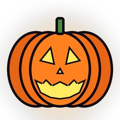 Flickering jack-o'-lantern