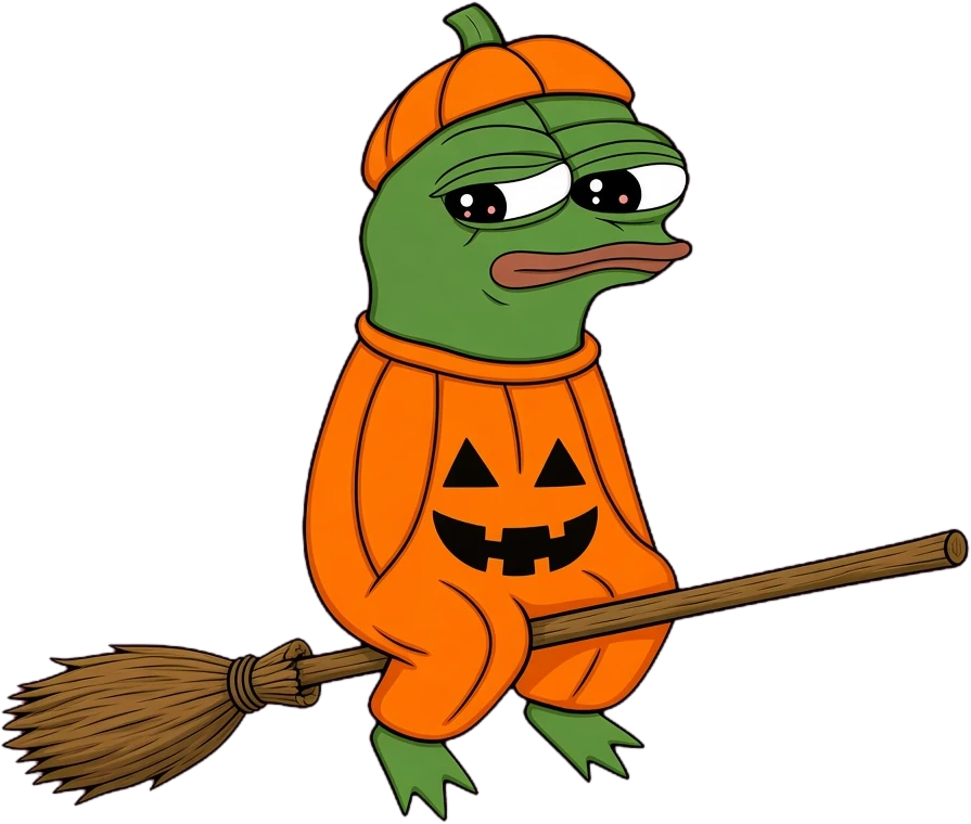 PUMPE riding a broomstick
