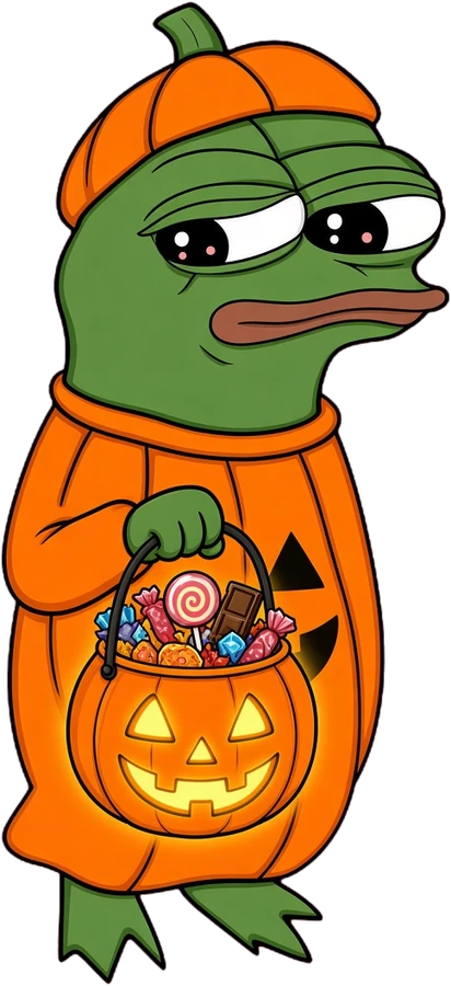 PUMPE with a glowing jack-o'-lantern bucket